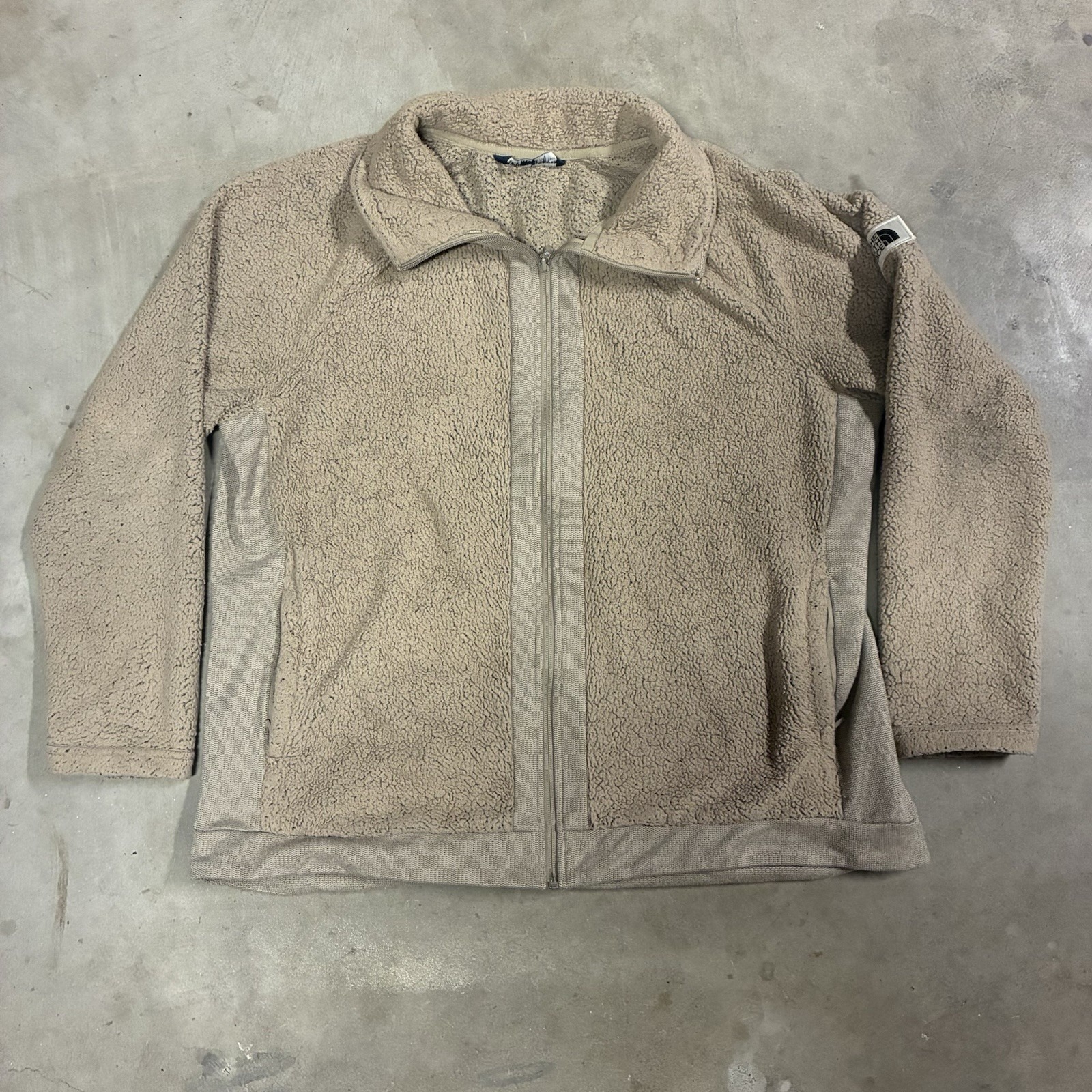The North Face Women's Full Zip Fleece Jacket Brown Tan Sherpa Size Xxl